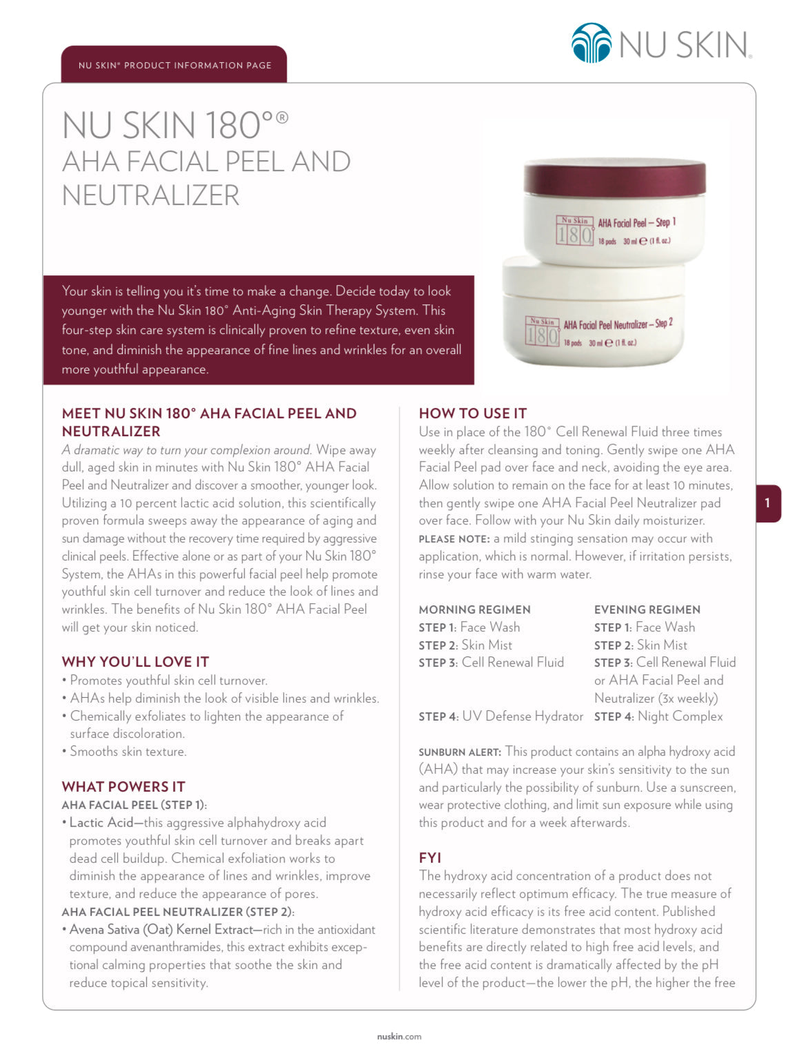 Nu Skin 180°® AHA Facial Peel and Neutralizer